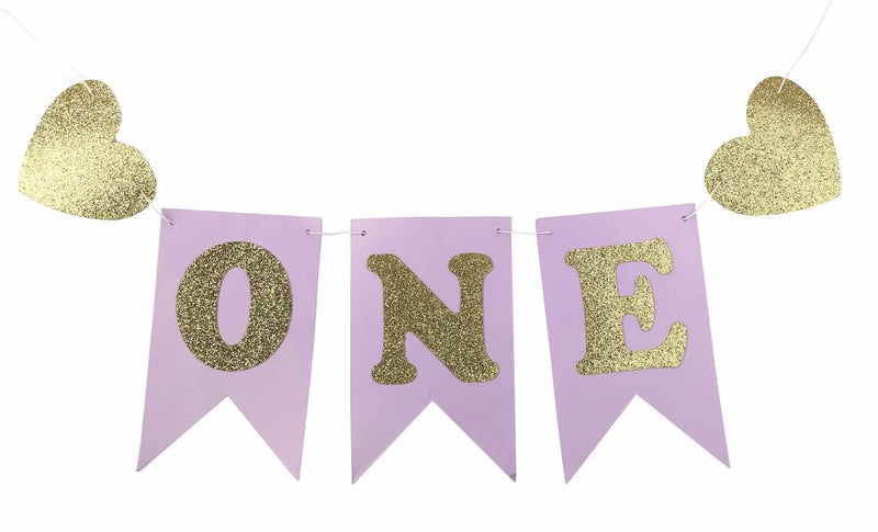 Alemon Purple 1st Birthday Baby Tutu for High Chair Decoration and ""ONE"" Pennant Mermaid Happy Birthday for Highchair - Image 3